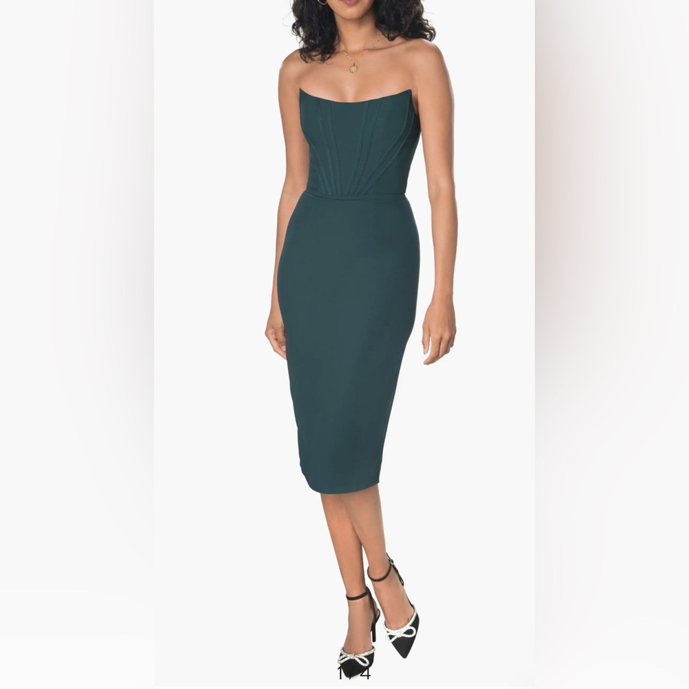 Dress the Population Pleated Strapless Sheath Dress-removable straps included